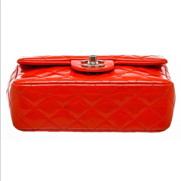 chanel patent rectangular mini